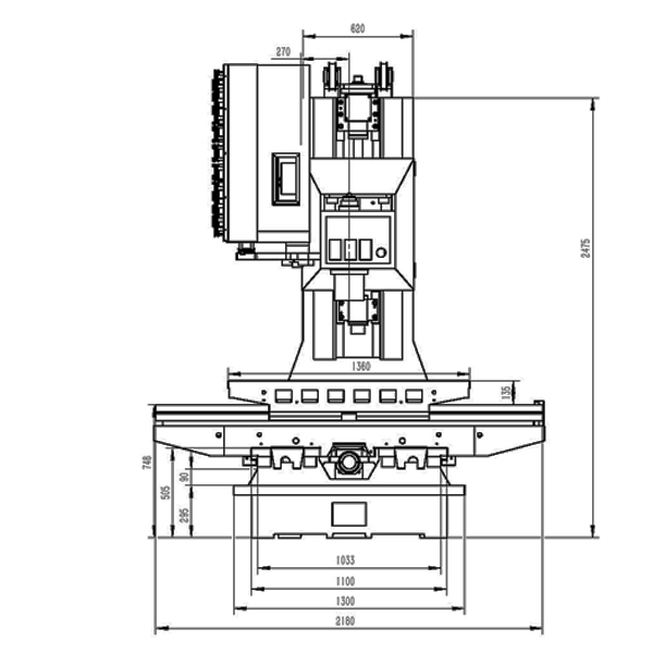 1270硬軌加工中心床身尺寸 1270硬軌加工中心床身尺寸