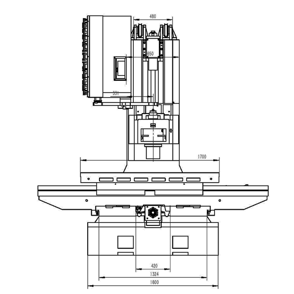 1580硬軌加工中心床身尺寸 1580硬軌加工中心床身尺寸