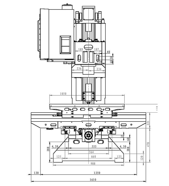 VMC-850硬軌加工中心尺寸 VMC-850硬軌加工中心尺寸